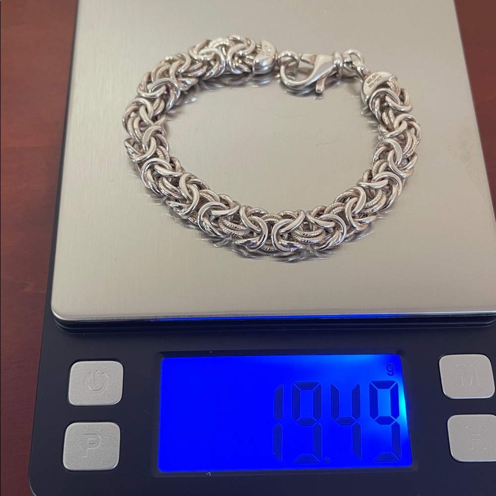 * Price Firm* Sterling Silver Byzantine Bracelet 7” - Picture 12 of 14